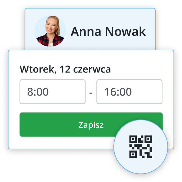 Pracownik rejestruje faktyczny
czas pracy